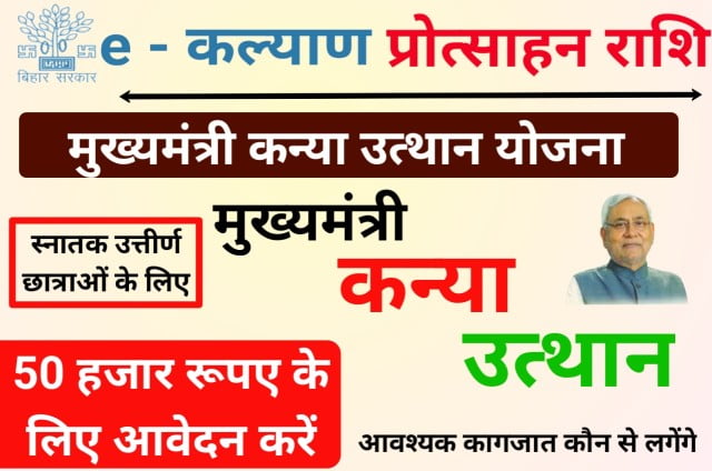 Graduation Pass Scholarship 50000 Apply Online 2022 - मुख्यमंत्री कन्या उत्थान योजना स्नातक पास लड़कियां आवेदन करें
