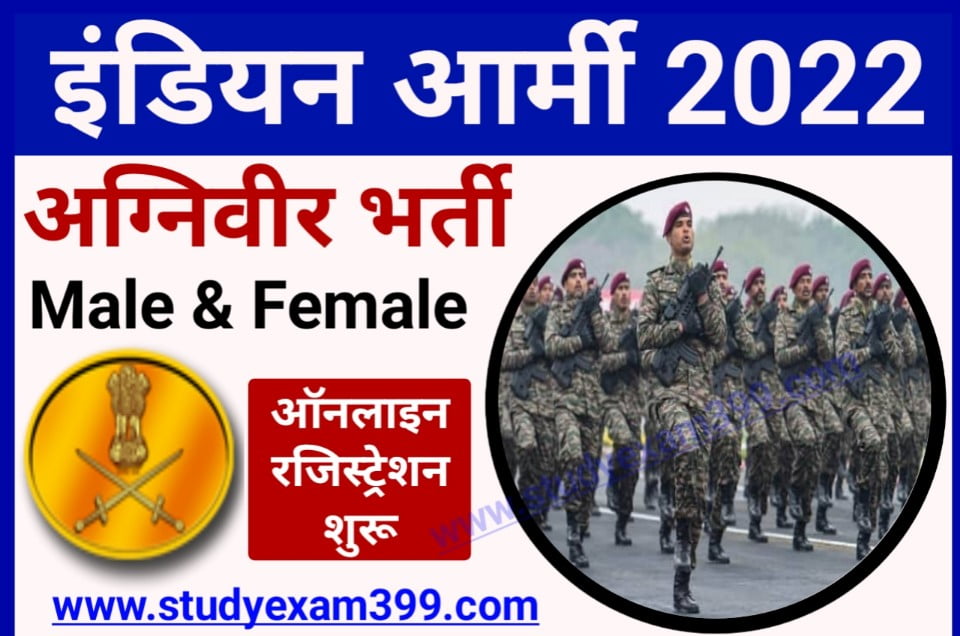 Indian Army Agniveer Recruitment 2022 Apply Online शुरू - इंडियन आर्मी अग्निवीर भर्ती 10वीं पास जल्द करें आवेदन